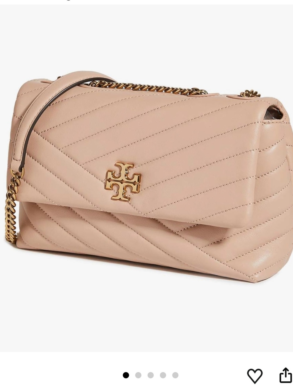 Tory Burch Kira  Quilted Pink Leather Crossbody with Gold Chain Like new!